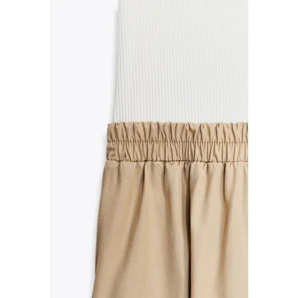 ZARA CONTRAST POPLIN MIDI DRESS - Picture 7 of 7